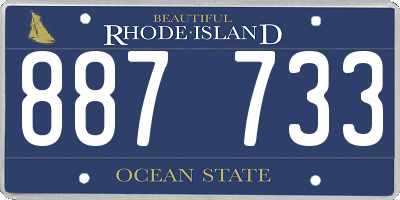 RI license plate 887733