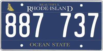 RI license plate 887737