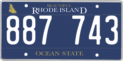 RI license plate 887743