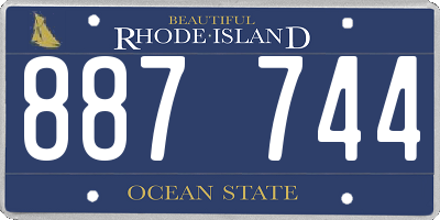 RI license plate 887744