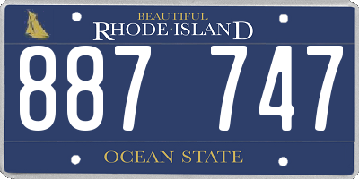 RI license plate 887747