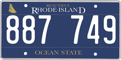 RI license plate 887749