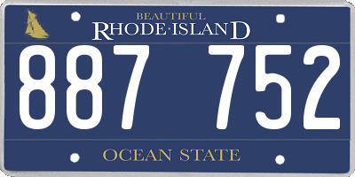 RI license plate 887752