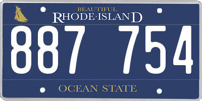 RI license plate 887754