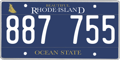 RI license plate 887755