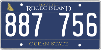 RI license plate 887756