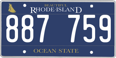 RI license plate 887759