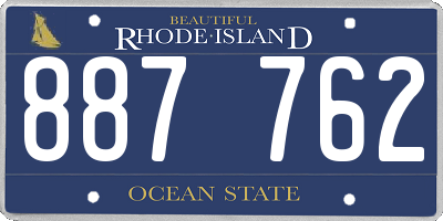 RI license plate 887762