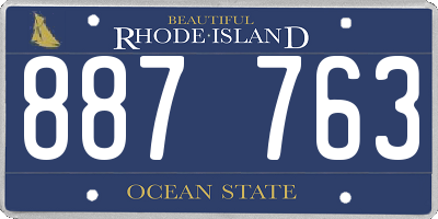 RI license plate 887763