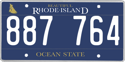 RI license plate 887764