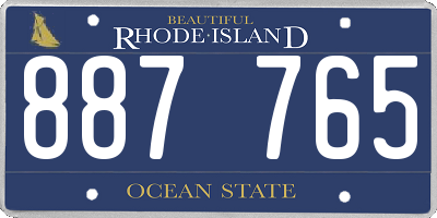 RI license plate 887765