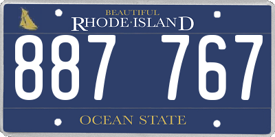 RI license plate 887767