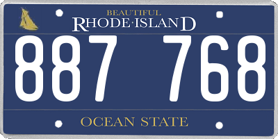 RI license plate 887768