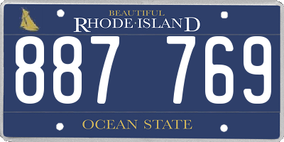 RI license plate 887769