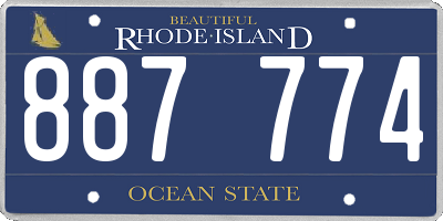 RI license plate 887774