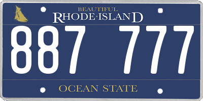 RI license plate 887777
