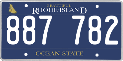 RI license plate 887782