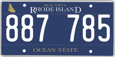 RI license plate 887785