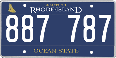 RI license plate 887787