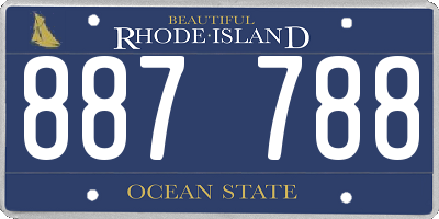 RI license plate 887788