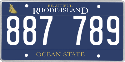 RI license plate 887789