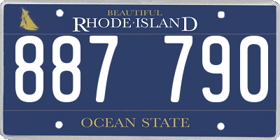 RI license plate 887790