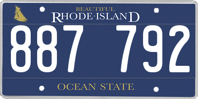RI license plate 887792