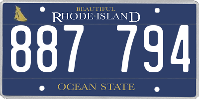 RI license plate 887794