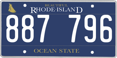 RI license plate 887796