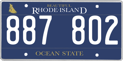 RI license plate 887802