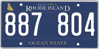 RI license plate 887804