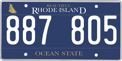 RI license plate 887805