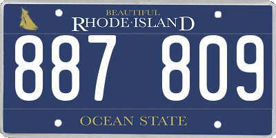 RI license plate 887809