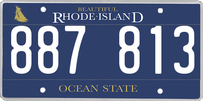 RI license plate 887813