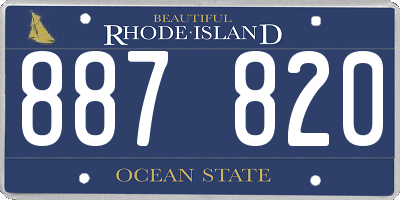 RI license plate 887820