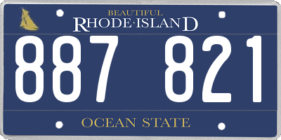 RI license plate 887821