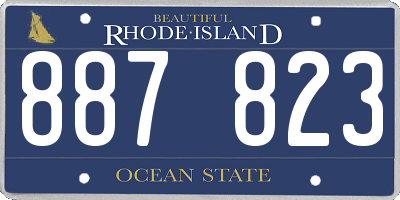 RI license plate 887823
