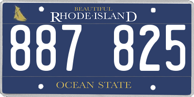 RI license plate 887825