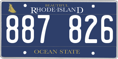 RI license plate 887826