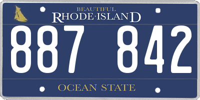 RI license plate 887842