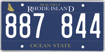 RI license plate 887844