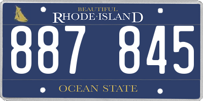RI license plate 887845