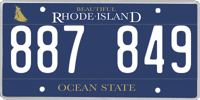 RI license plate 887849
