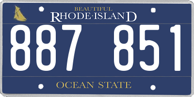 RI license plate 887851