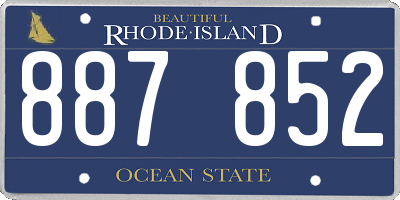RI license plate 887852