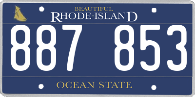 RI license plate 887853
