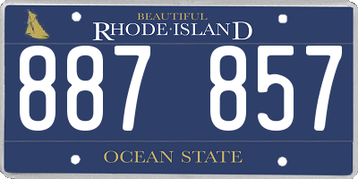 RI license plate 887857