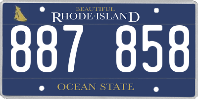 RI license plate 887858