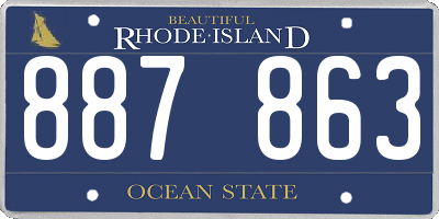 RI license plate 887863