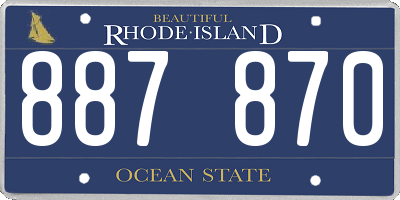 RI license plate 887870